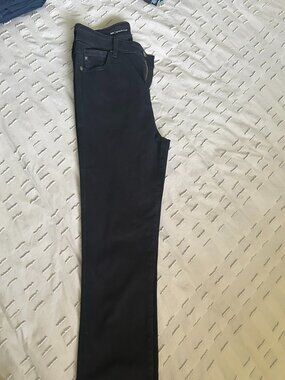 AG Adriano Goldschmied Mari Jeans | High-Rise Slim Straight | Black Denim | 33R